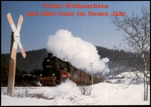 Seltendorf Frankenblick  Dampflok 58 1111-2 mit Güterzug im Winter 1993