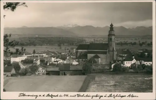 Ansichtskarte Tittmoning Partie an der Stadt Dachsteingebirge 1957