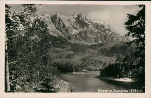 Garmisch-Partenkirchen Eibsee m. Zugspitze (2964 m) - Fotokarte 1952