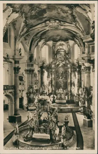 Bad Staffelstein Päpstliche Basilika Vierzehnheiligen Gnaden u. Hochaltar. 1934