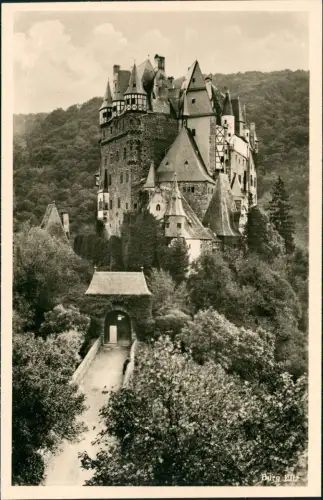 Ansichtskarte Wierschem Burg Eltz bewaldet Eingang - Fotokarte 1958