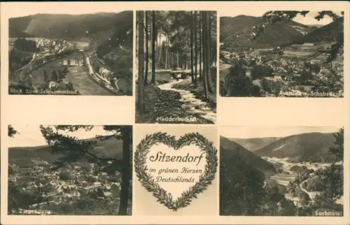 Ansichtskarte Sitzendorf Stadtteilansichten 1948