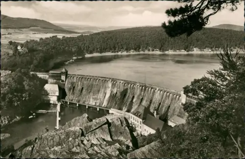 Ansichtskarte Waldeck (am Edersee) Luftbild Edersee Sperrmauer 1963