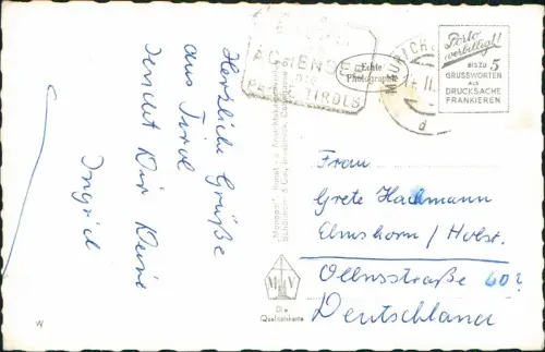 Maurach Achensee-Eben Blick auf die Stadt im Winter - Fotokarte 1956