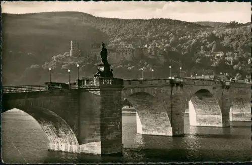 Ansichtskarte Heidelberg Brücke Morgensonne 1963