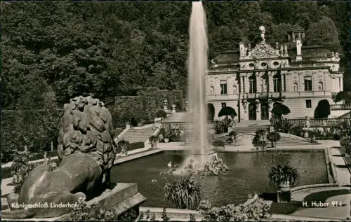 Ansichtskarte Linderhof-Ettal Schloss Linderhof - Fotokarte 1963