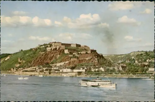 Ansichtskarte Ehrenbreitstein-Koblenz Stadt und Rheindampfer 1968