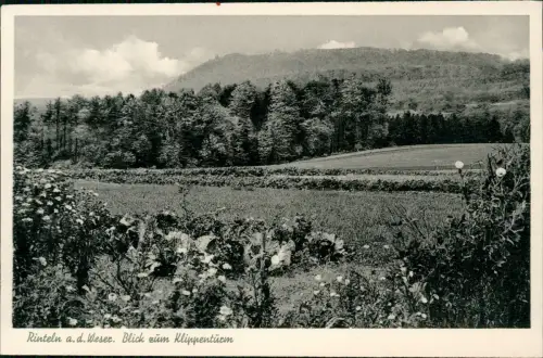 Ansichtskarte Rinteln Weser. Blick zum Klippentuem 1955