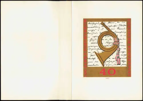 Briefmarke/Stamp  Briefmarken Ansichtskarte Sammlerkarte Posthorn 1972