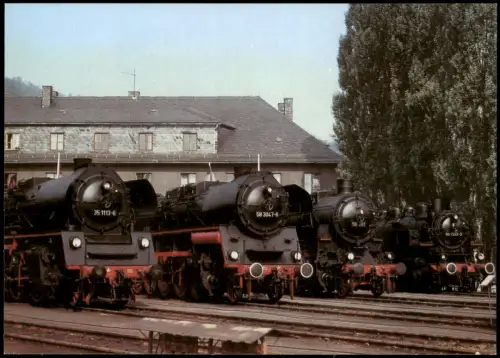 Ansichtskarte Aue (Erzgebirge) 75 Jahre Bw Lokomotiven Dampflokomotiven 1983