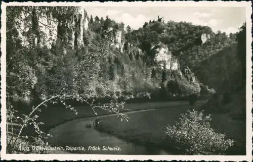 Gößweinstein Burg Goßweinstein, Talpartie, Fränk. Schweiz. 1955
