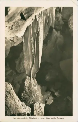 Rübeland Herrmannshöhle Harz. Das weiße Gewand - Fotokarte 1955