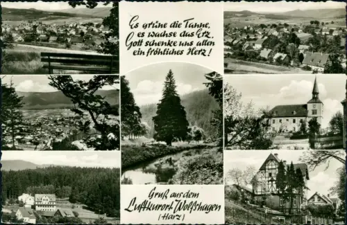 Ansichtskarte Wolfshagen (Harz) Mehrbild Kirche Stadt Häuser 1968