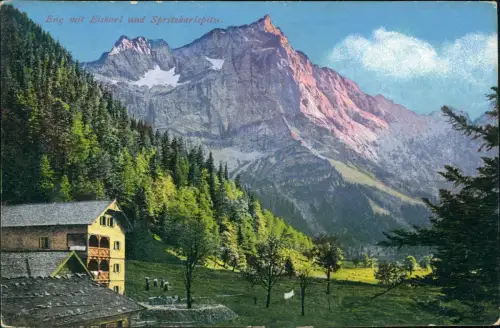 .Tirol Eng mit Eiskarl und Spritzkarlspitze. Karwendelgebirge 1913