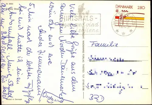 Postcard Tornby Strand Partie vom Flugzeug aus 1985