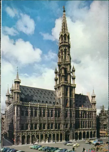 Postkaart Brüssel Bruxelles Rathaus Grote Markt Stadhuis 1960