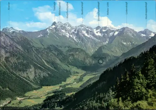 Oberstdorf (Allgäu)  Allgäuer Alpen Stillachtal mit Birgsau und Einödsbach 1980