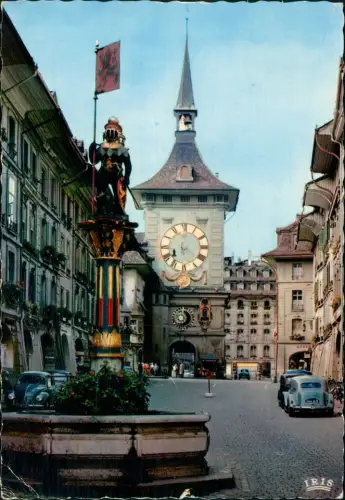 Bern (Schweiz) Berne The Tower of the Clock, Autos u.a. VW Käfer 1960