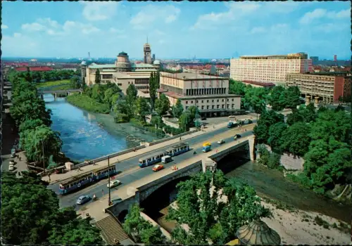 Ansichtskarte München Deutsches Museum, Partie an der Isar 1968