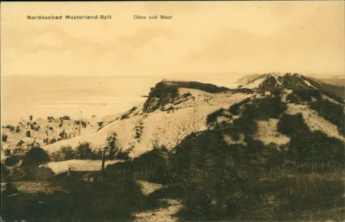 Ansichtskarte Westerland-Sylt Düne und Meer 1918