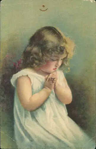 Ansichtskarte  Kinder Künstlerkarte betendes Mädchen 1928