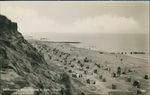Ansichtskarte Wenningstedt-Braderup (Sylt) Strandleben - Fotokarte 1934