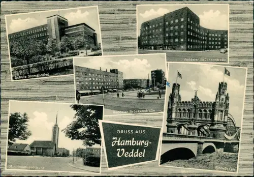 Ansichtskarte Veddel-Hamburg Mehrbild u.a. Veddeler Brückenstraße 1983