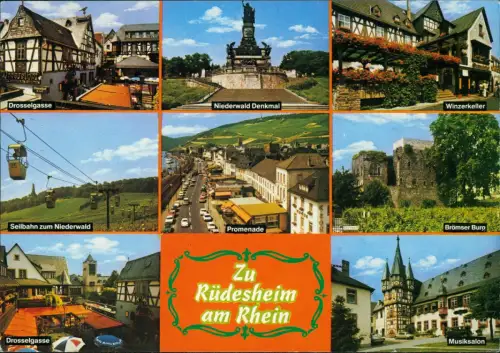 Rüdesheim (Rhein)   Winzerkeller Seilbahn zum Niederwald Drosselgasse 1981/1979