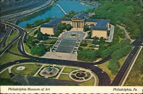 Postcard Philadelphia Luftaufnahme Aerial View Museum of Art 1960