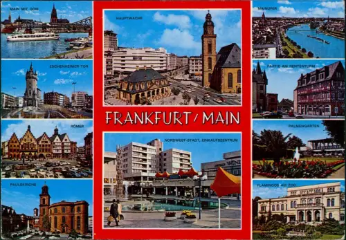 Frankfurt am Main Mehrbildkarte mit diversen Stadtteilansichten 1976