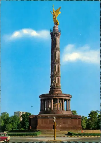 Ansichtskarte Mitte-Berlin Straßen Partie an der Siegessäule 1968