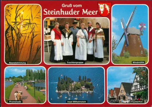Ansichtskarte .Niedersachsen Steinhuder Meer (Mehrbild-Grusskarte) 1988