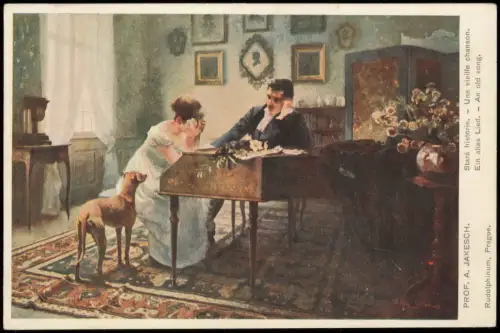 Ansichtskarte  Künstlerkarte: Gemälde Prof Jakesch Ein altes Lied 1912