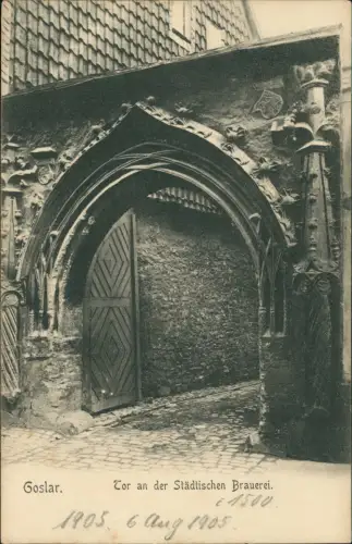 Ansichtskarte Goslar Tor an der Städtischen Brauerei. 1915