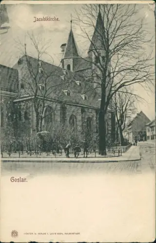 Ansichtskarte Goslar Jacobikirche - Straßenansicht 1907