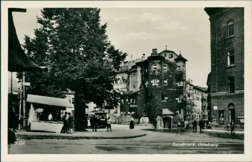 Ansichtskarte Innsbruck Ottoburg, Kiosk - Straße 1934