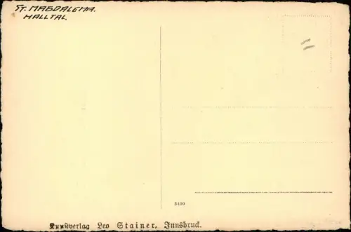Ansichtskarte Halltal-Absam Kirchlein Bauer Bergwelt 1929