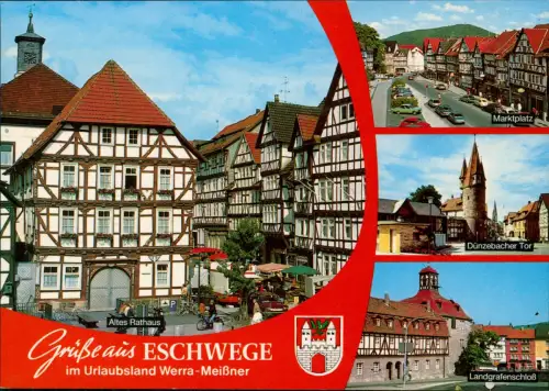 Ansichtskarte Eschwege Mehrbildkarte mit 4 Stadtteilansichten 1999