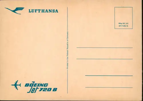 Flugzeug Airplane Avion LUFTHANSA BOEING Jet 720 B Rollbahn 1970