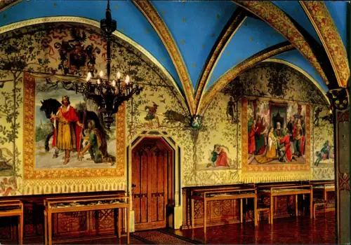 Büdingen SCHLOSS BÜDINGEN Romantiker Saal Gemälde von Professor Hoffmann 1970