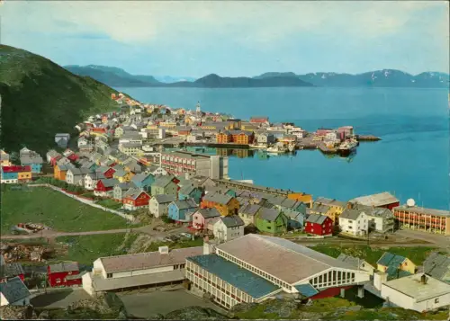 Postcard Hammerfest Panorama-Ansicht aus der Vogelschau-Perspektive 1967