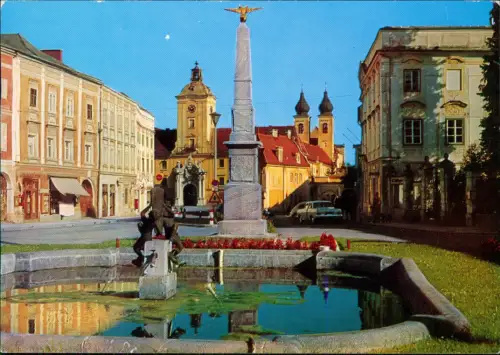Ansichtskarte Lambach Hauptplatz von Lambach mit Benediktiner-Abtei 1975