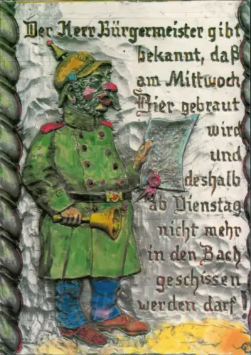 Ansichtskarte  Scherzkarte Der Herr Bürgermeister gibt bekannt 1978