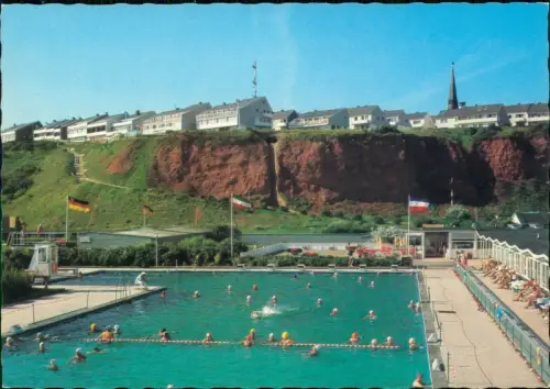 Ansichtskarte Helgoland (Insel) Schwimmbad Freibad 1978
