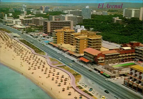 Postale El Arenal Luftbild Luftaufnahme Strand Strandhotels 1978