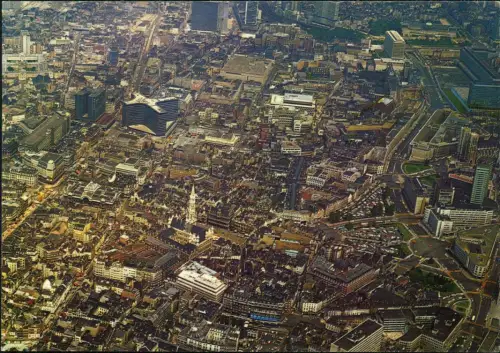 Brüssel Bruxelles Luftbild Stadt-Panorama vom Flugzeug aus 1975
