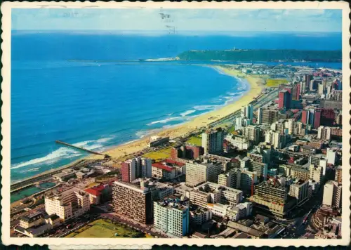 Postcard Durban Strand (North Beach), Natal Suid Afrika 1975