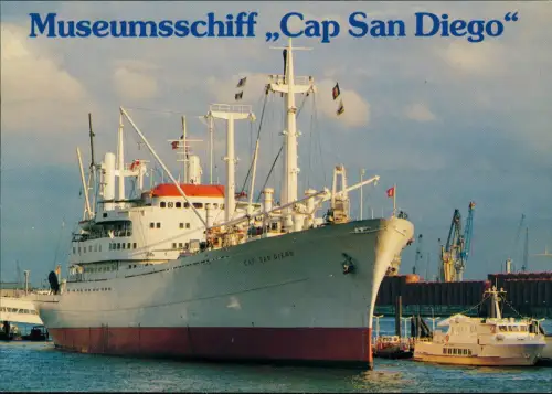 Ansichtskarte  Museumsschiff Cap San Diego im Hamburger Hafen 1980