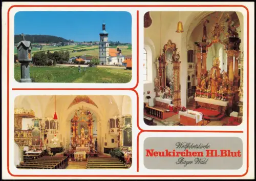 Ansichtskarte Neukirchen beim Heiligen Blut Kirche, Stadt u. Altar 3 Bild 1992