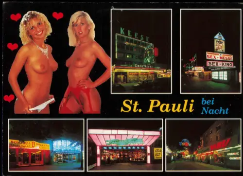 St. Pauli-Hamburg Reeperbahn bei Nacht Frauen Erotik nackt nude 1993